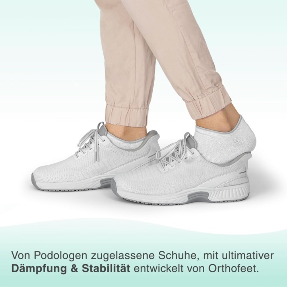 Orthofeet Women's Knit Kita Hands-Free Sneakers White Size 8 medium